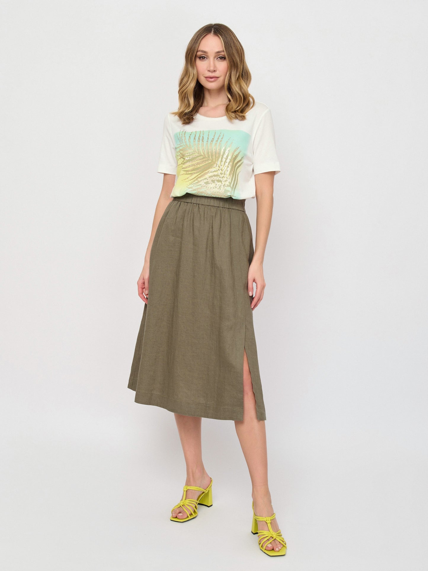 Pull-on Linen Skirt