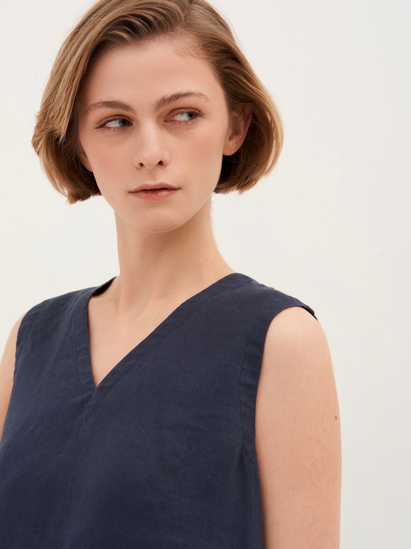 Sleeveless Linen Blouse