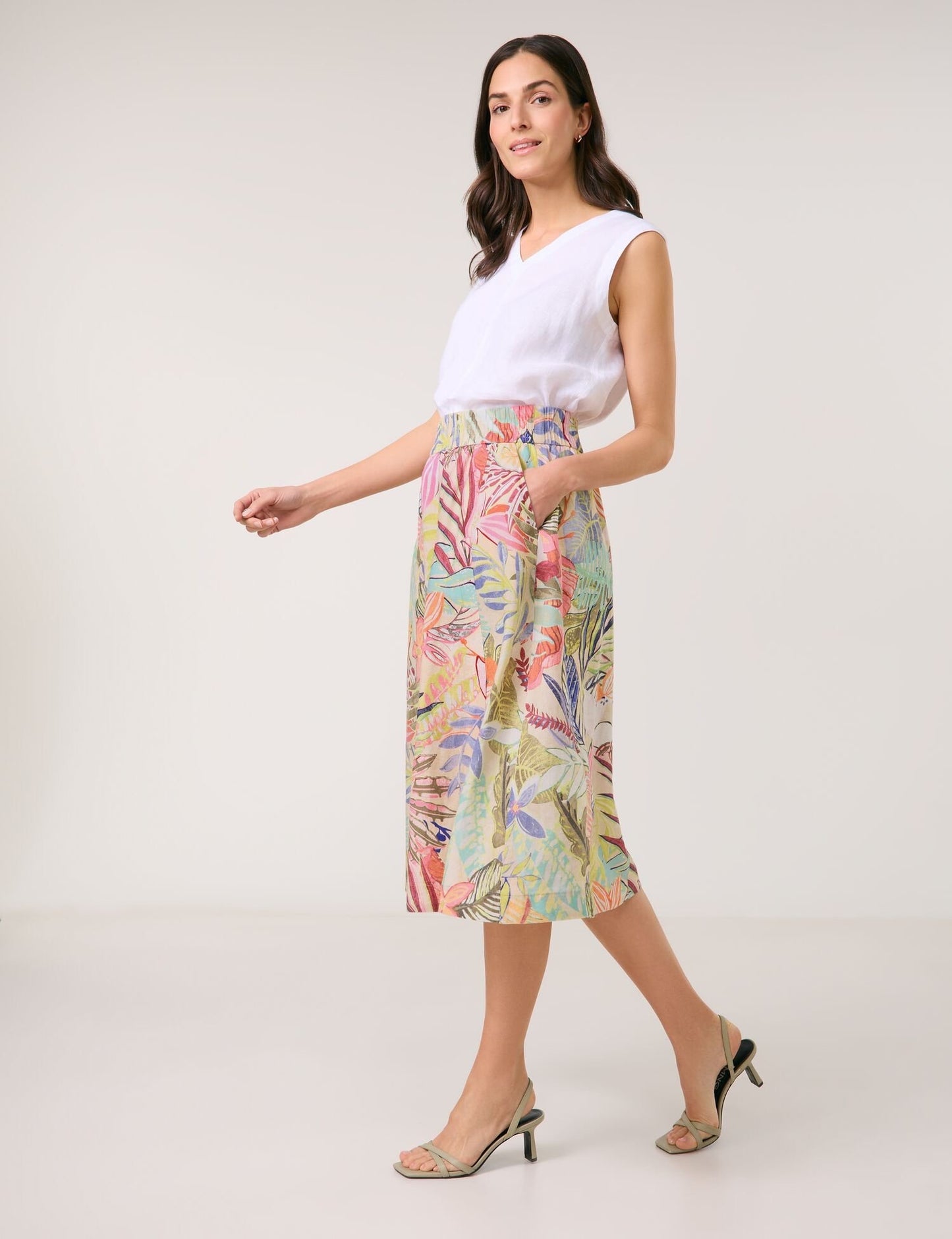 Pull-on Linen Skirt