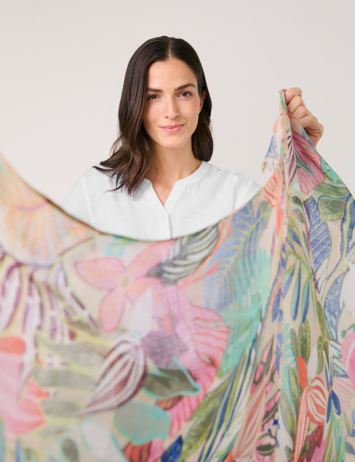 Scarf with Floral Print