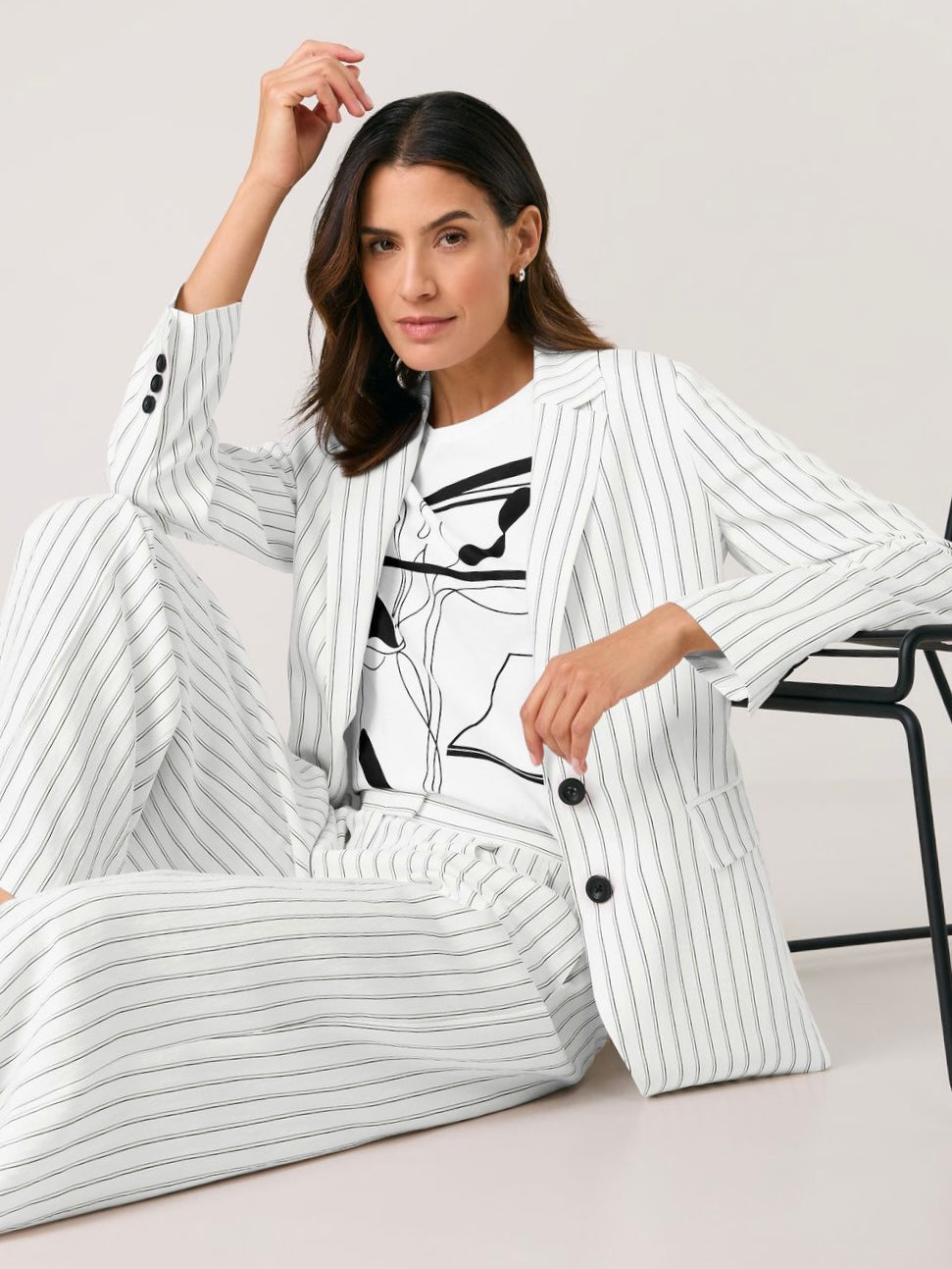 Classic Blazer with Pinstripes