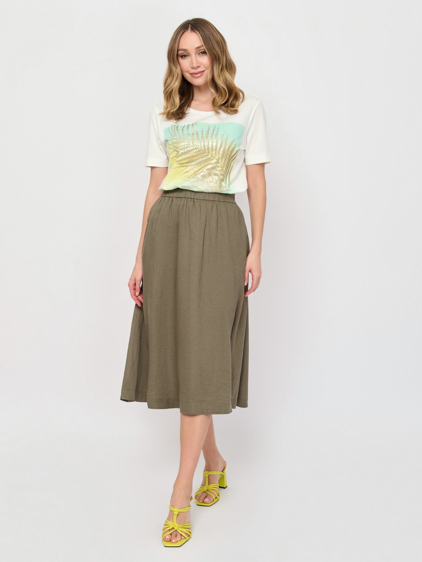 Pull-on Linen Skirt