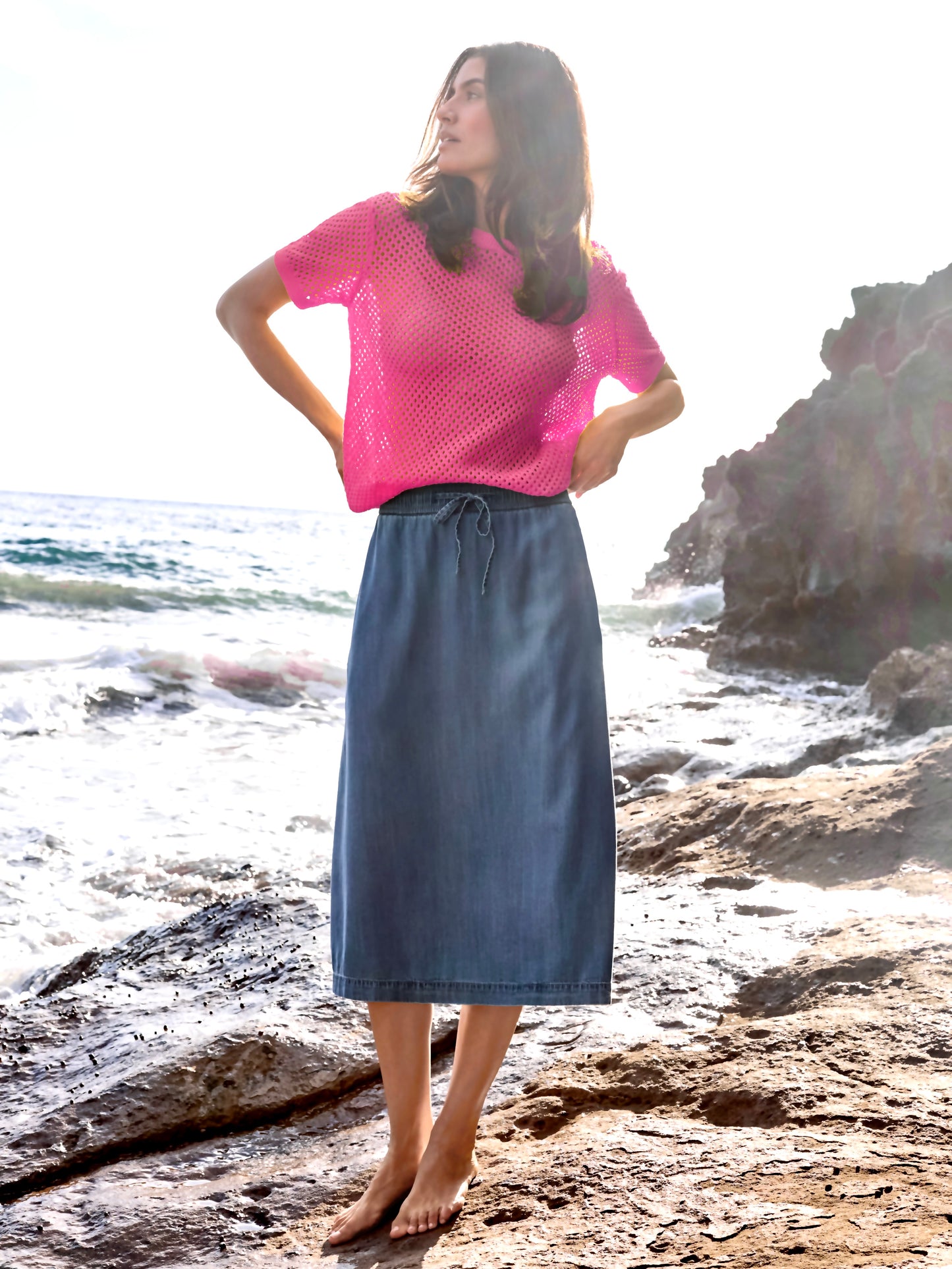 Pull-on Jean Skirt