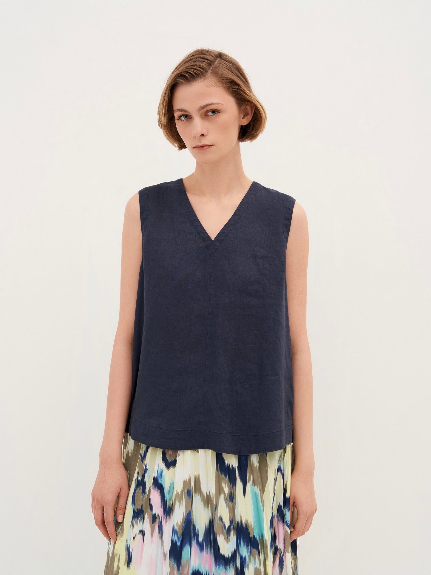 Sleeveless Linen Blouse