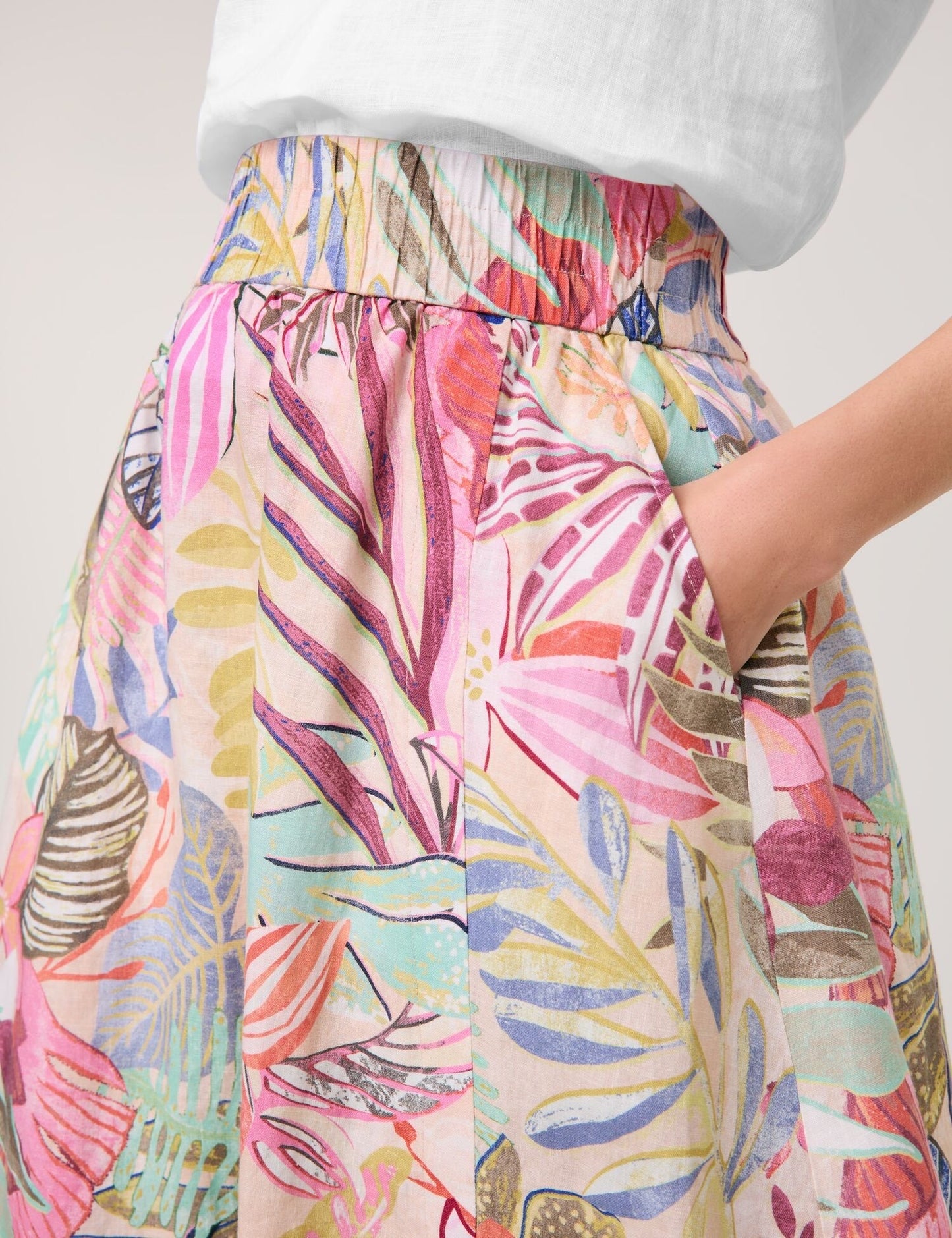 Pull-on Linen Skirt