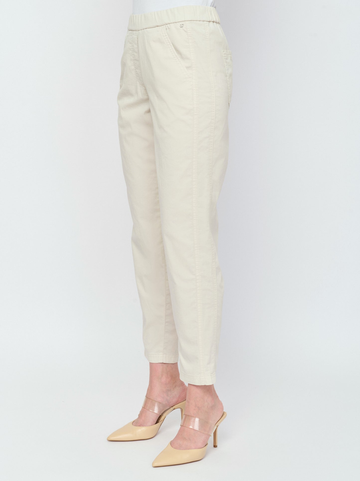 Pull-on Cotton Pant — Beige