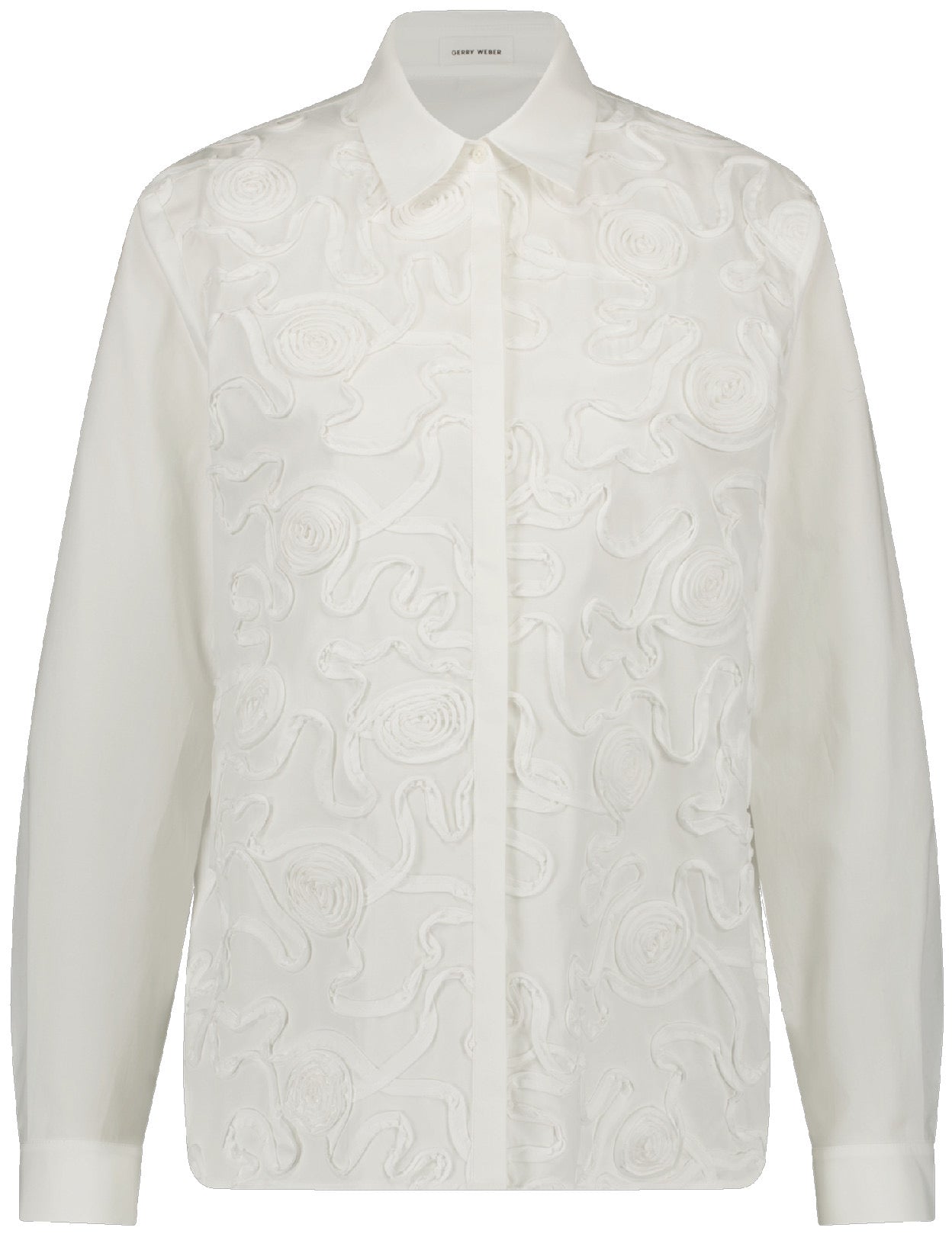 Blouse with Floral Appliqué