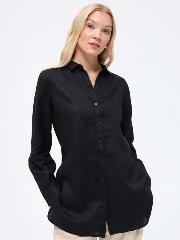Linen Blouse with Side Slits