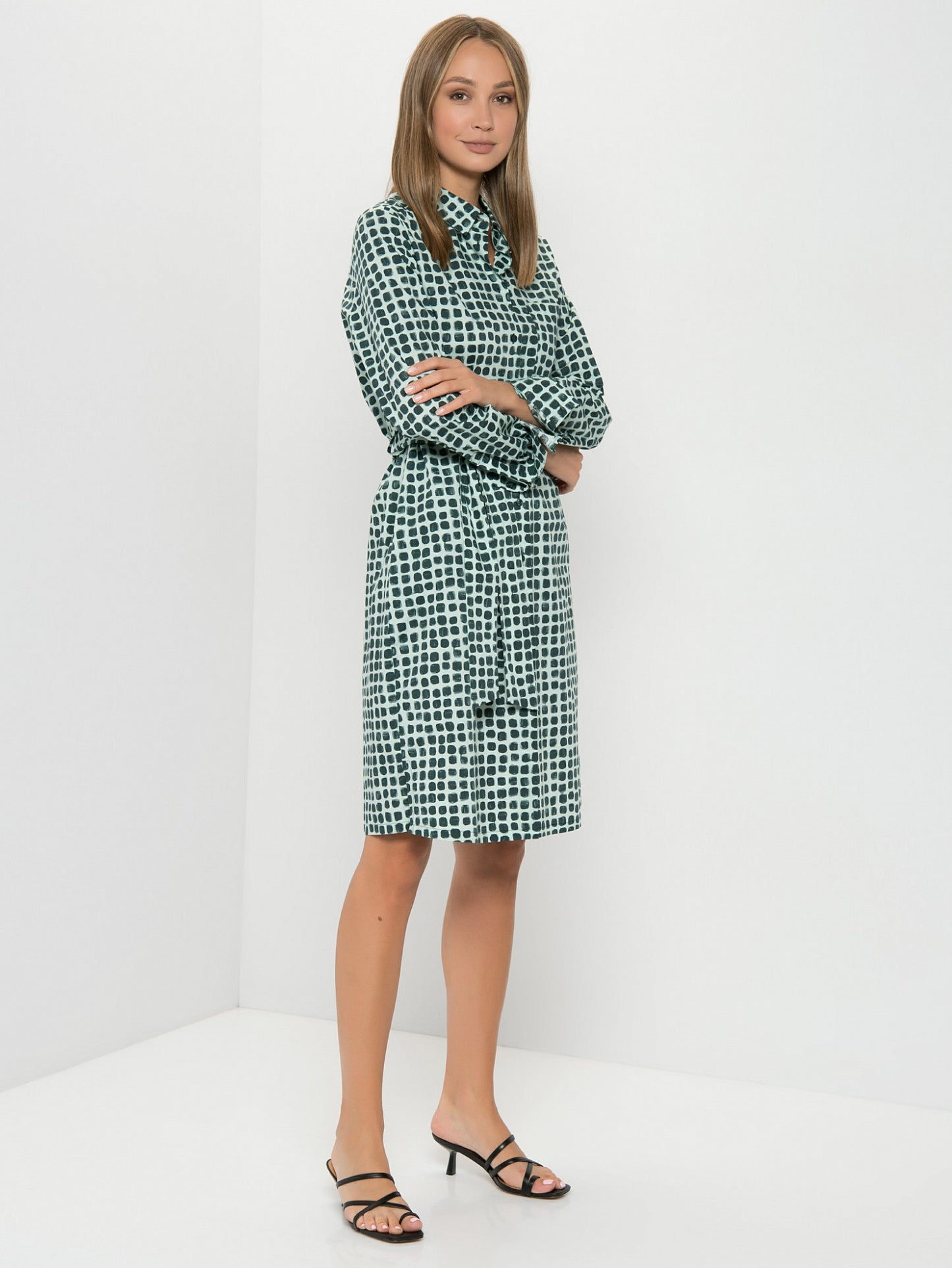 Dress with a Square Pattern