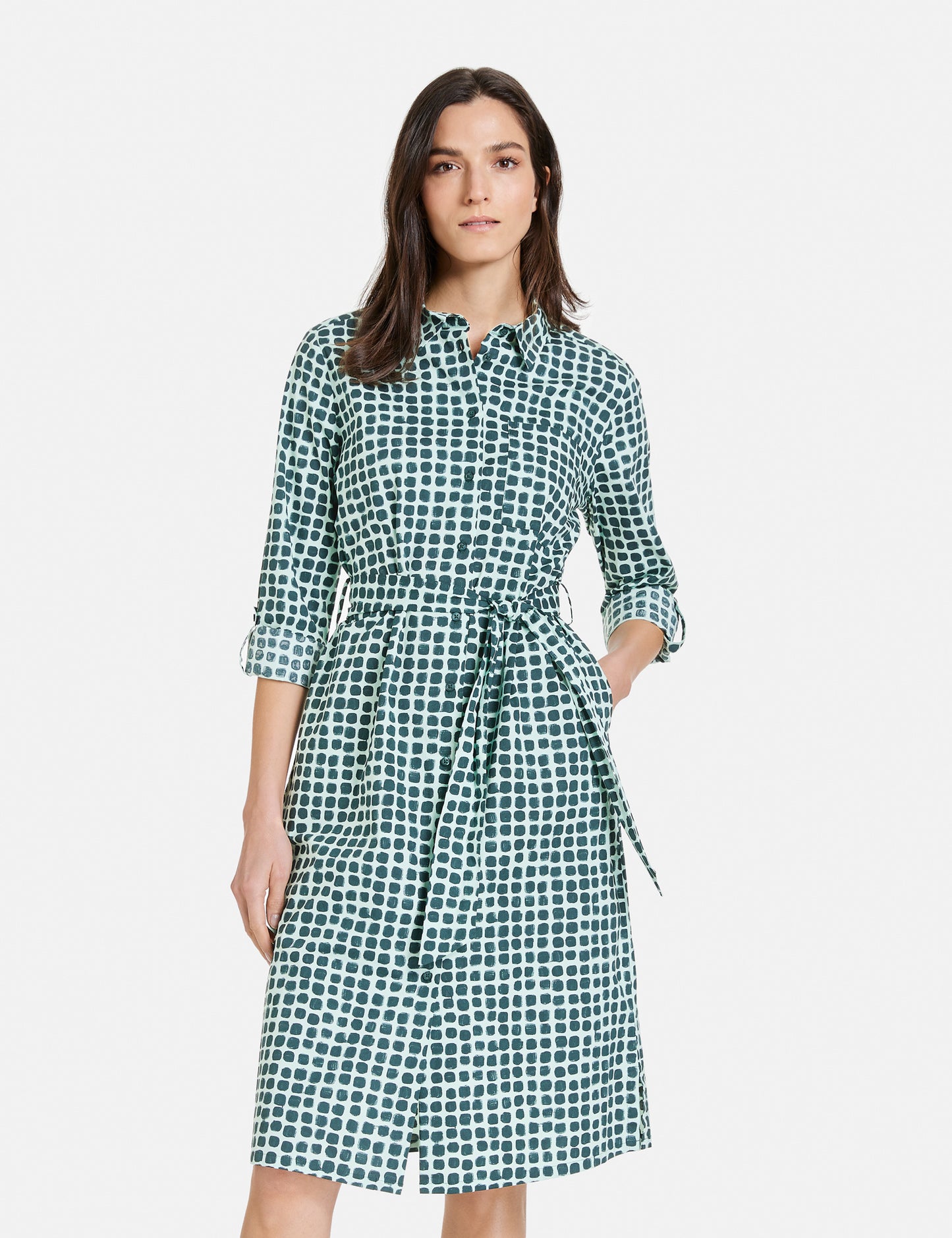 Dress with a Square Pattern