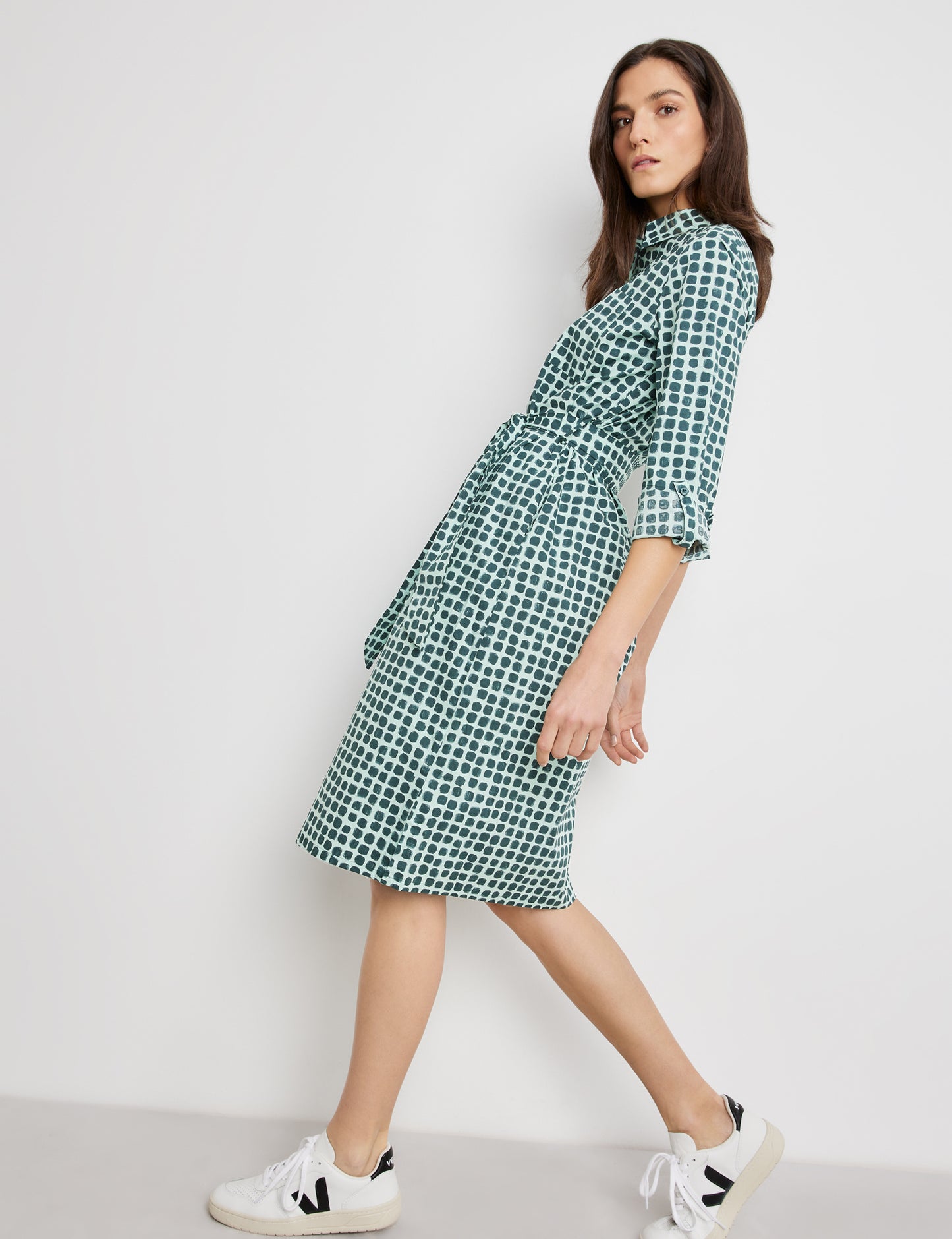 Dress with a Square Pattern