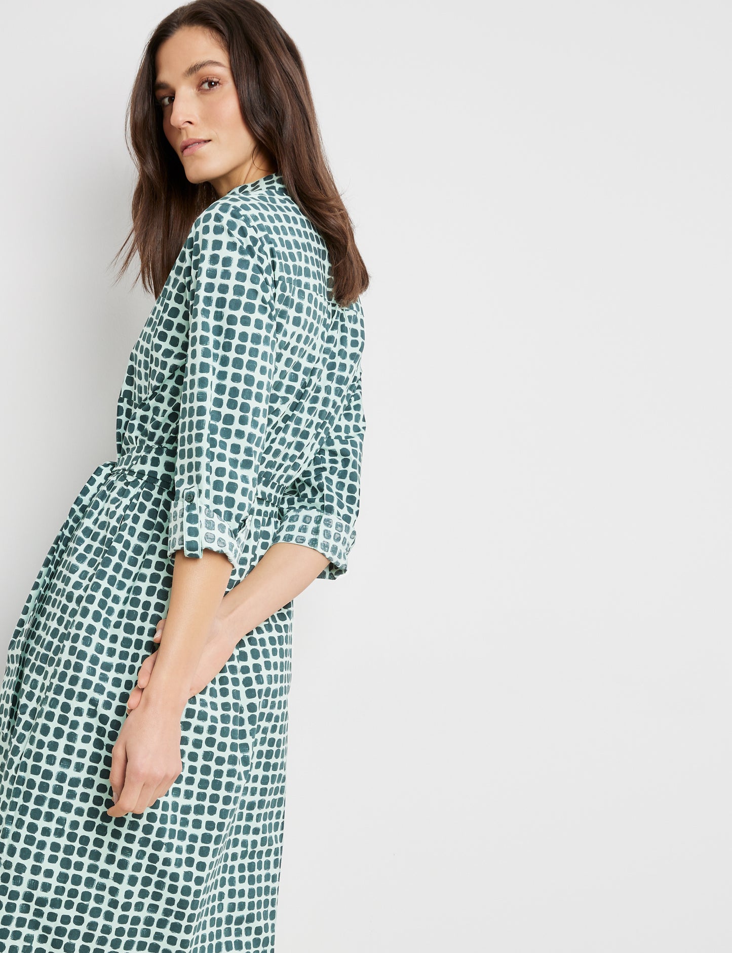 Dress with a Square Pattern