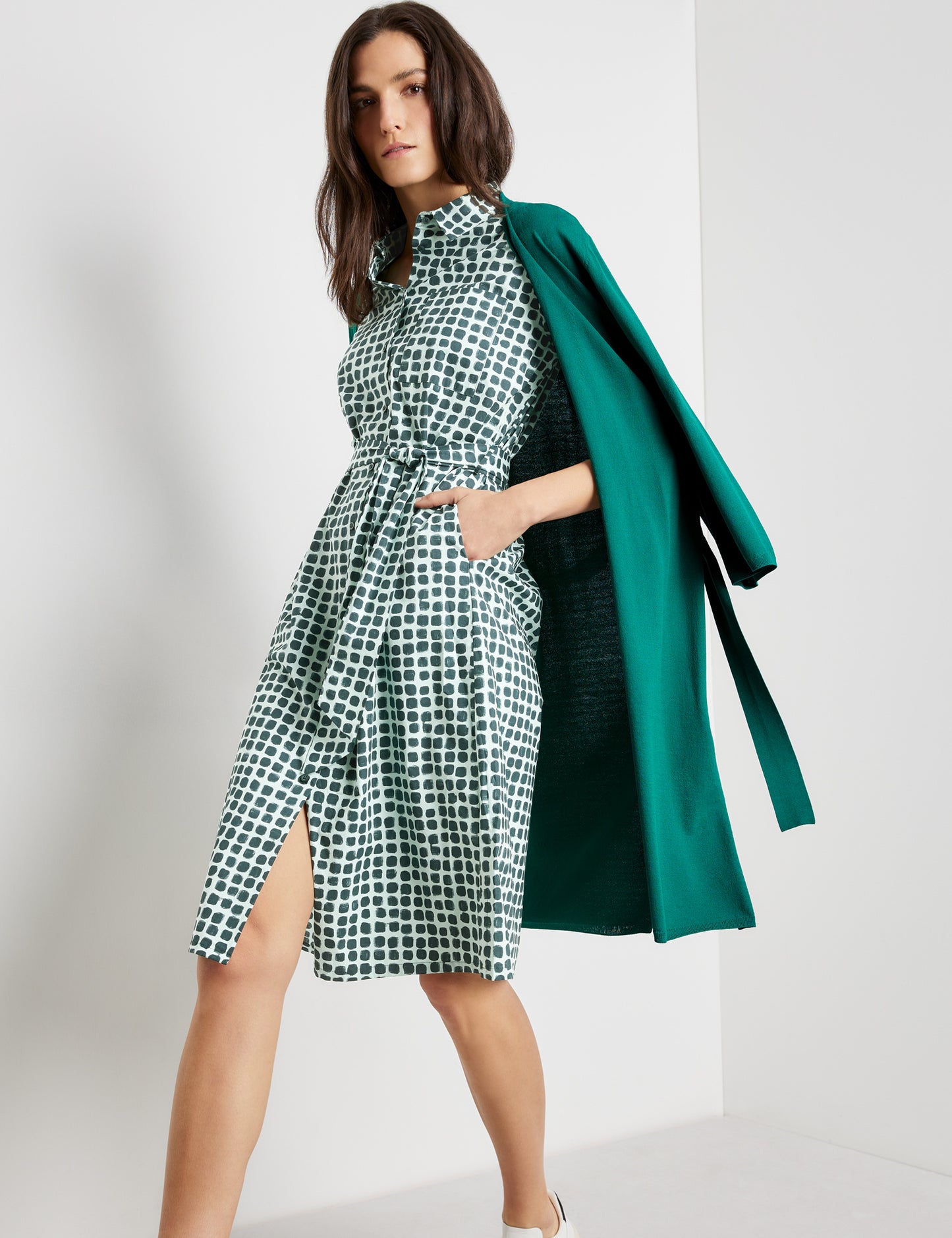 Dress with a Square Pattern