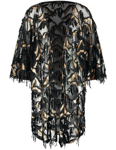 Long Jacket with Sequin Embellishment
