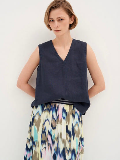 Sleeveless Linen Blouse
