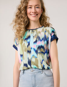 Blouse Top with Fabric Panelling