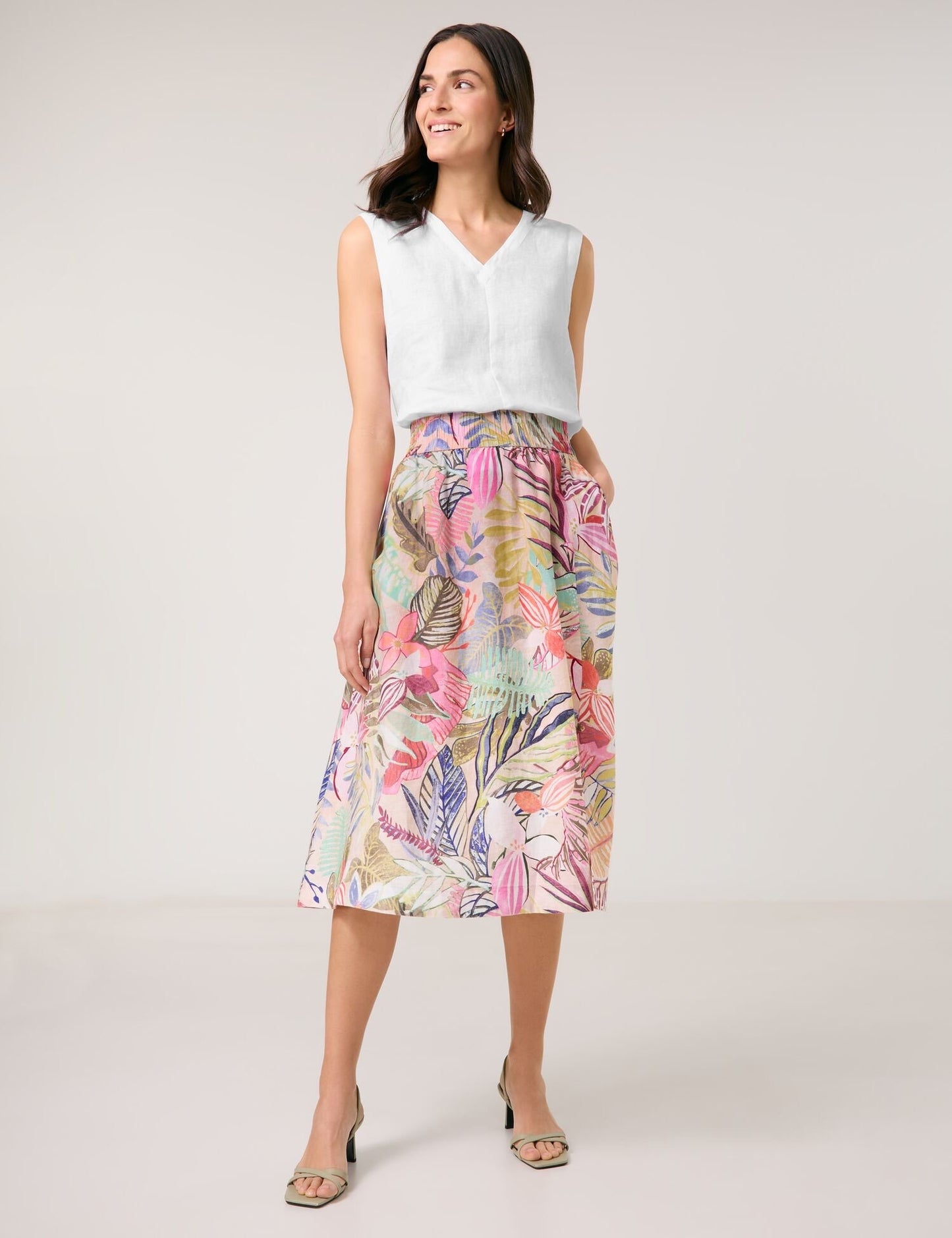 Pull-on Linen Skirt