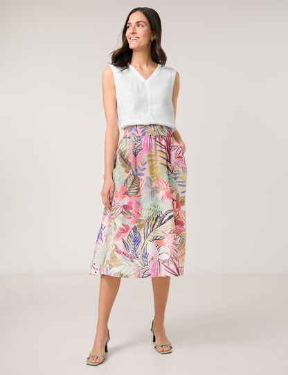 Pull-on Linen Skirt