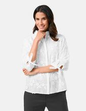 Blouse with Floral Appliqué