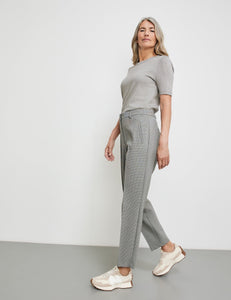 Trousers with a Fine Check Pattern