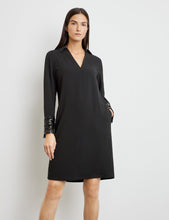 Dress with Sequins on Sleeve Hems