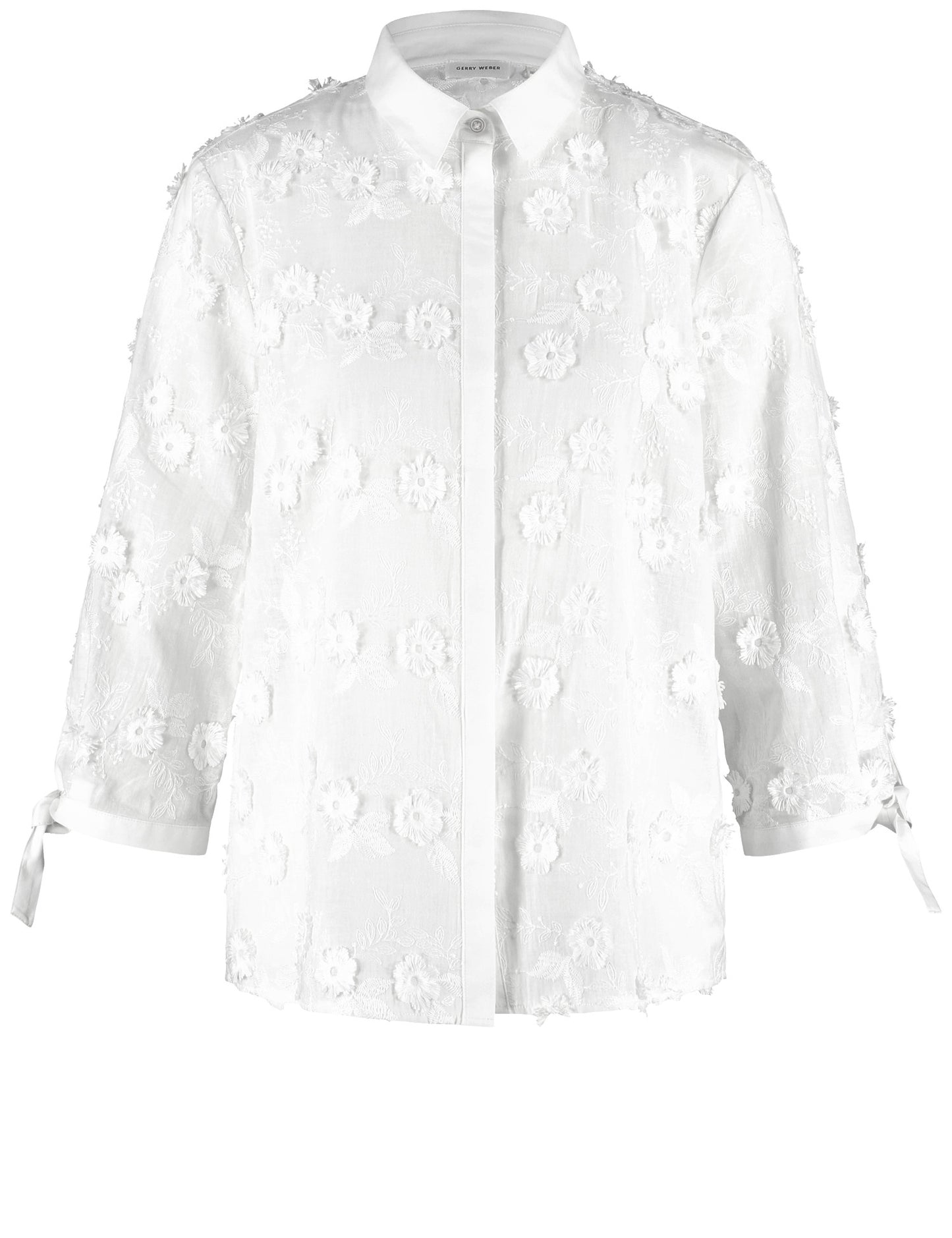 Blouse with Floral Appliqué