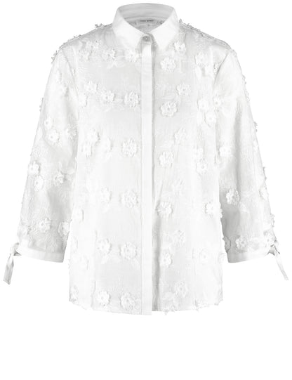 Blouse with Floral Appliqué