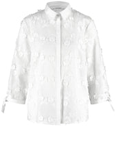 Blouse with Floral Appliqué
