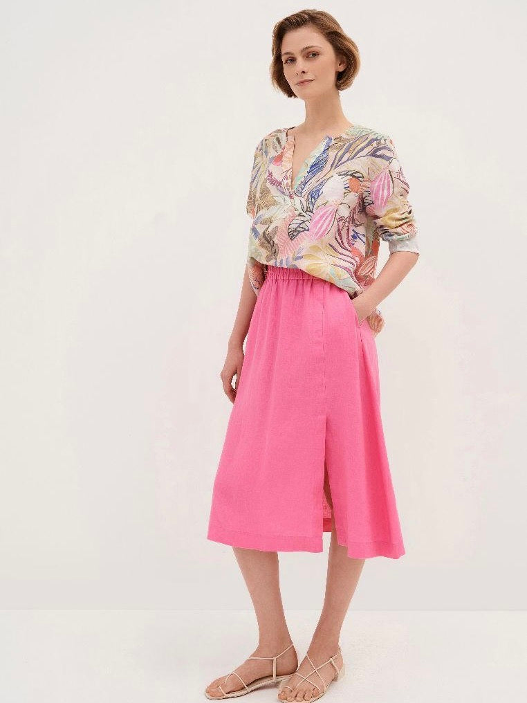 Pull-on Linen Skirt