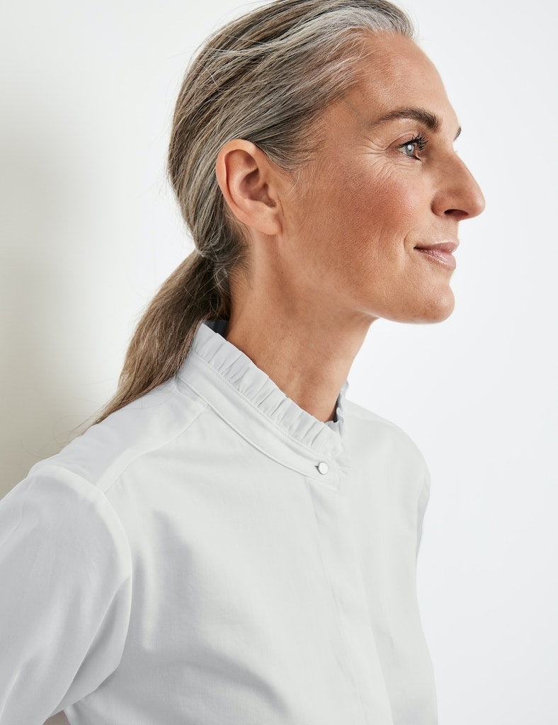 Blouse with Stand-up Collar