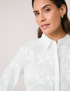 Blouse with Floral Appliqué