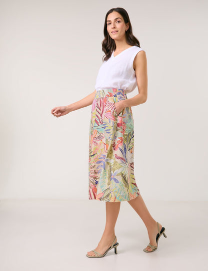 Pull-on Linen Skirt