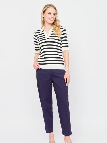 Pull-on Cotton Pant — Navy