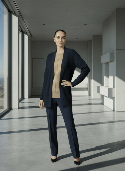 Knit Cardigan in Navy