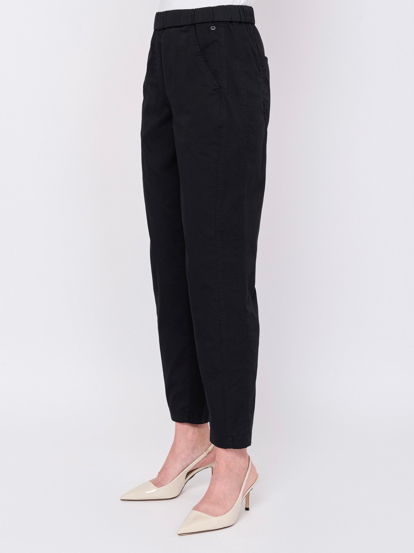 Pull-on Cotton Pant — Black