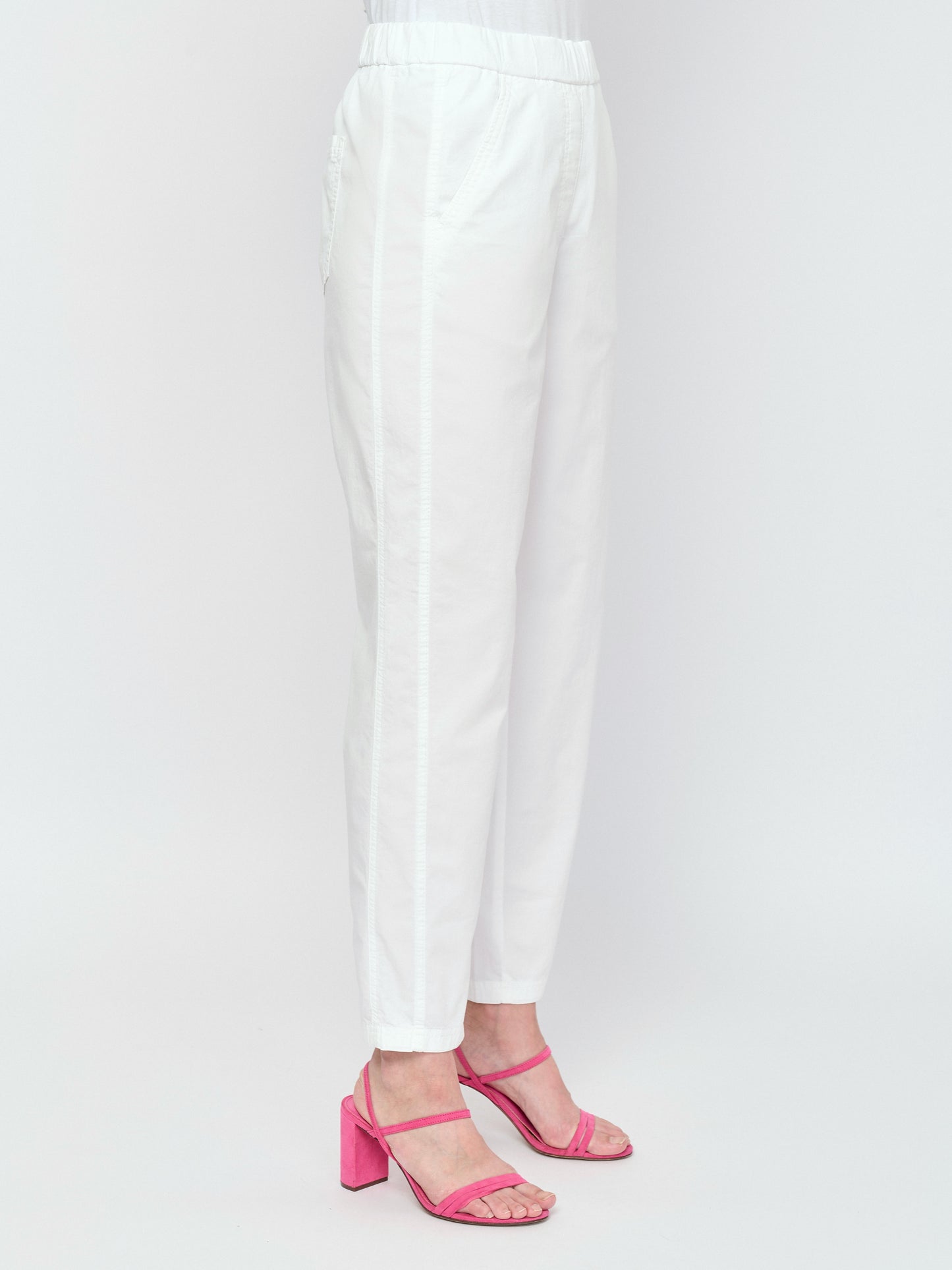 Pull-on Cotton Pant — White