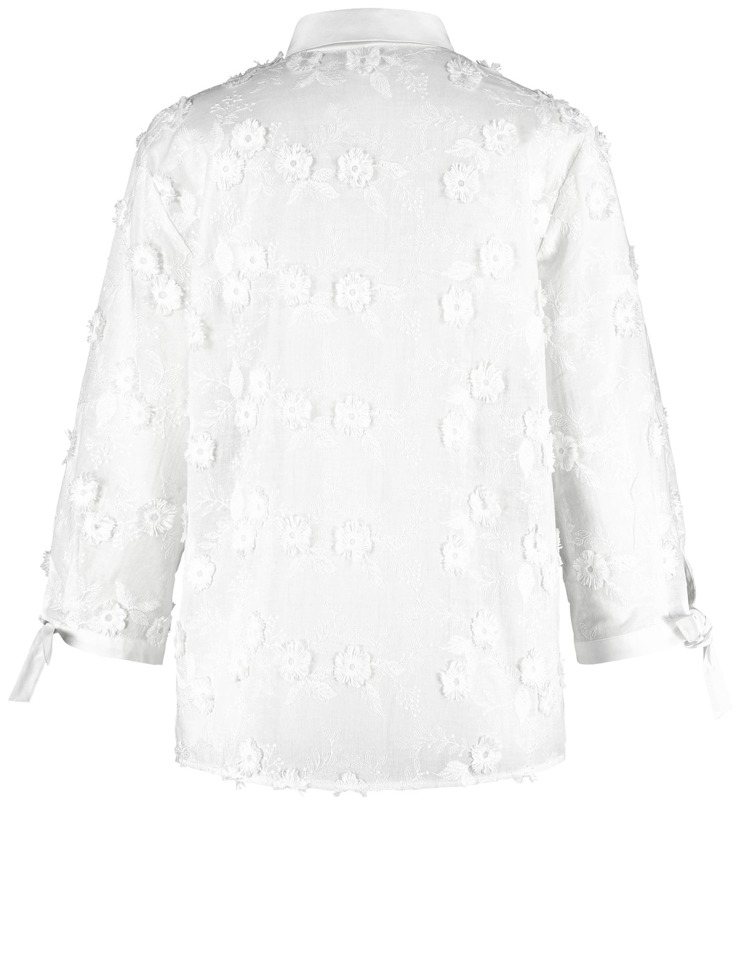 Blouse with Floral Appliqué