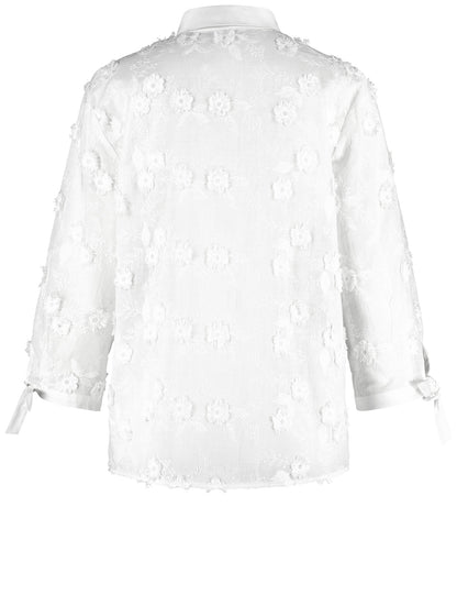 Blouse with Floral Appliqué