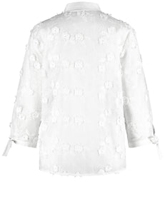Blouse with Floral Appliqué