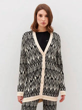 Cardigan with Ikat Pattern