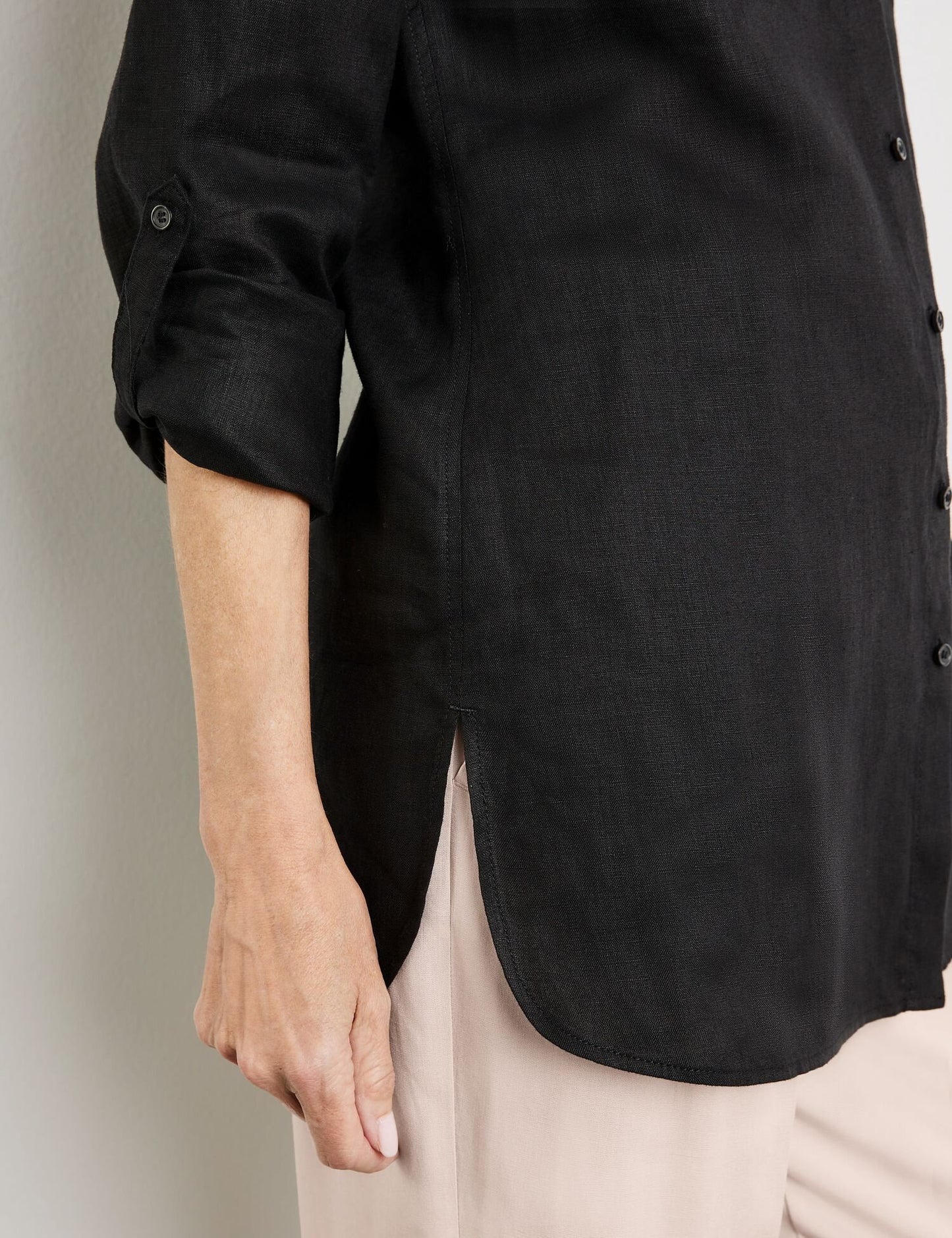 Linen Blouse with Side Slits