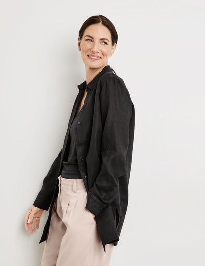 Linen Blouse with Side Slits