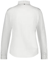 Blouse with Stand-up Gathered Collar