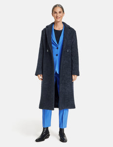 Wool Coat with a Bouclé Finish