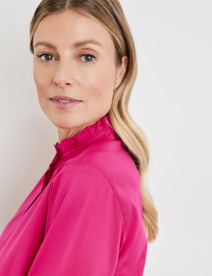 Blouse with Stand-up Collar