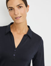 Cotton Polo in Navy Blue