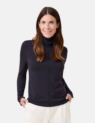 Knit Turtleneck — Navy