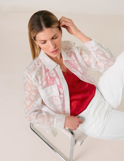 Jacket with a Floral Pattern