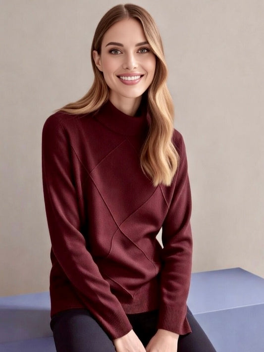 Pullover with Argyle Texture - GERRY WEBER