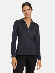 Cotton Polo in Navy Blue